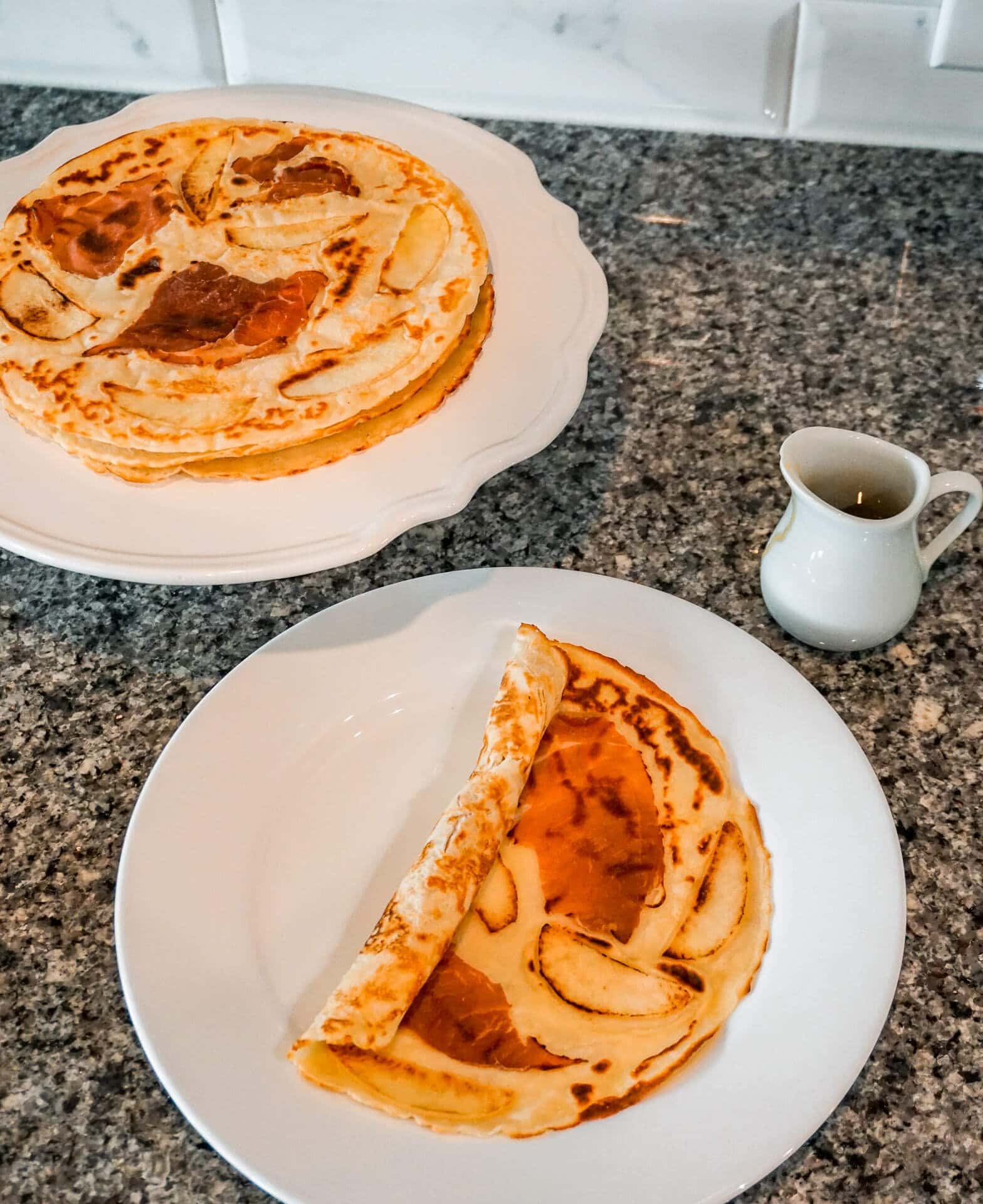 Delicious Dutch Pancakes Pannekoek With Apple Stroop