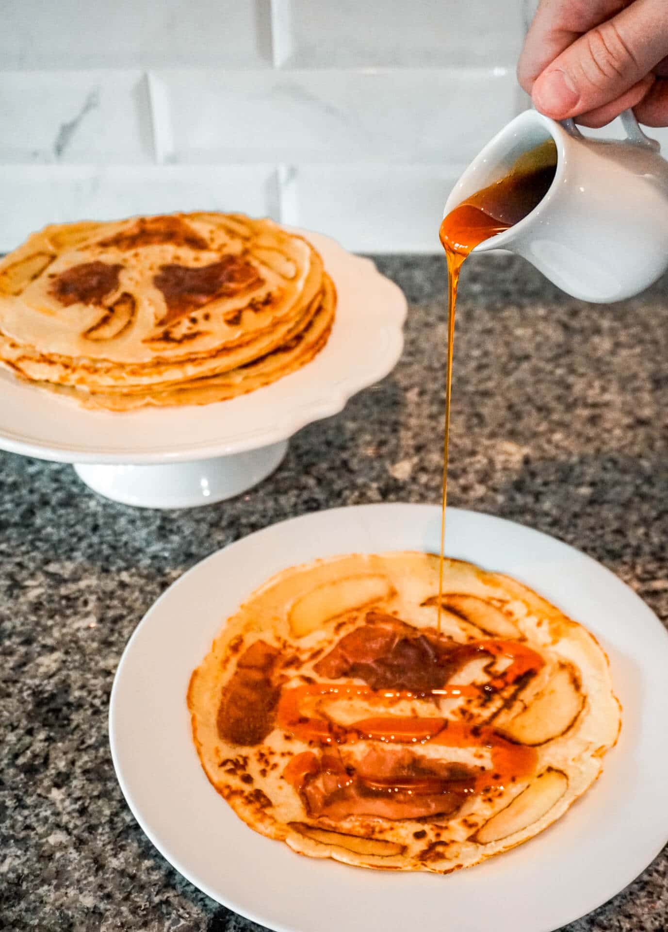 Delicious Dutch Pancakes Pannekoek With Apple Stroop