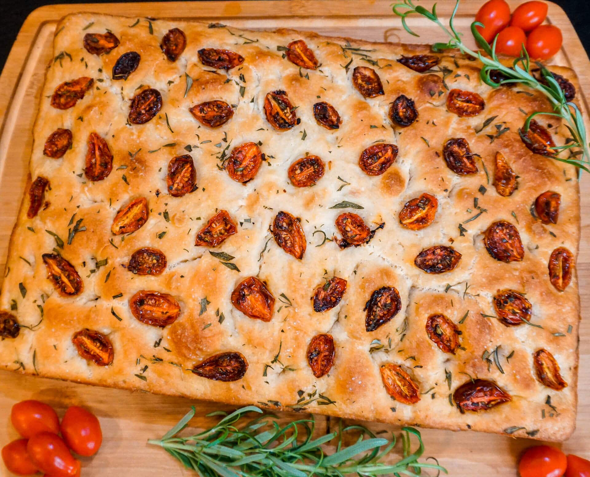 Roasted Cherry Tomato & Rosemary Focaccia - Authentic Italian Recipe