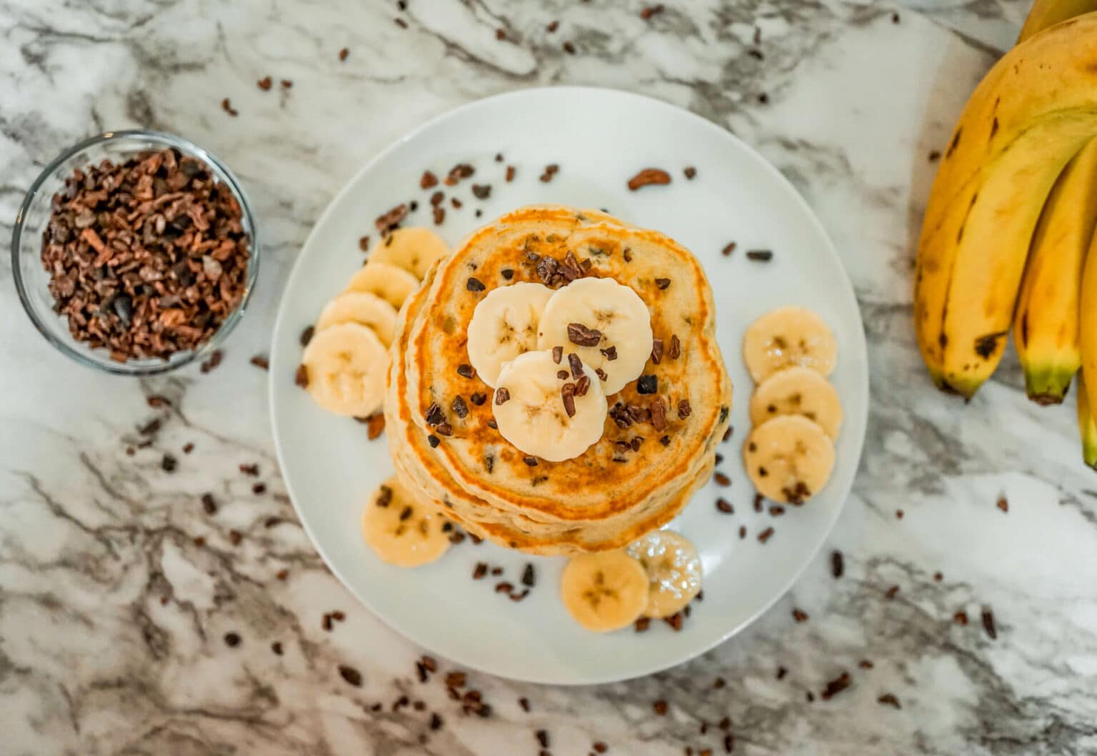 Healthy Banana Cacao Nib Pancakes - A Superfood Recipe!