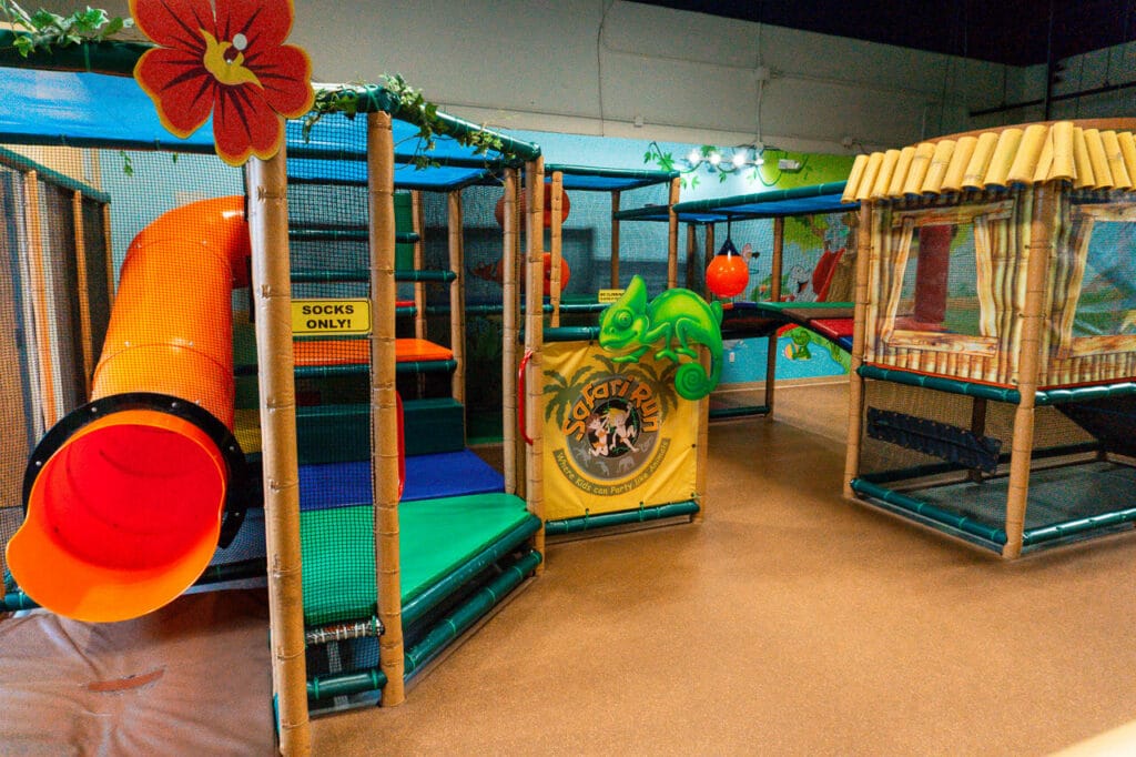 A small indoor playground for toddlers at Safari Run in Plano, Texas.