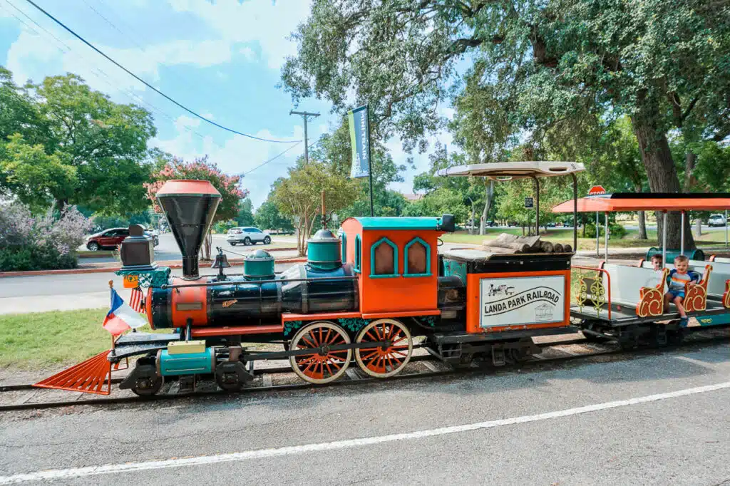A miniature train to ride at Landa Park in New Braunfels, Texas.