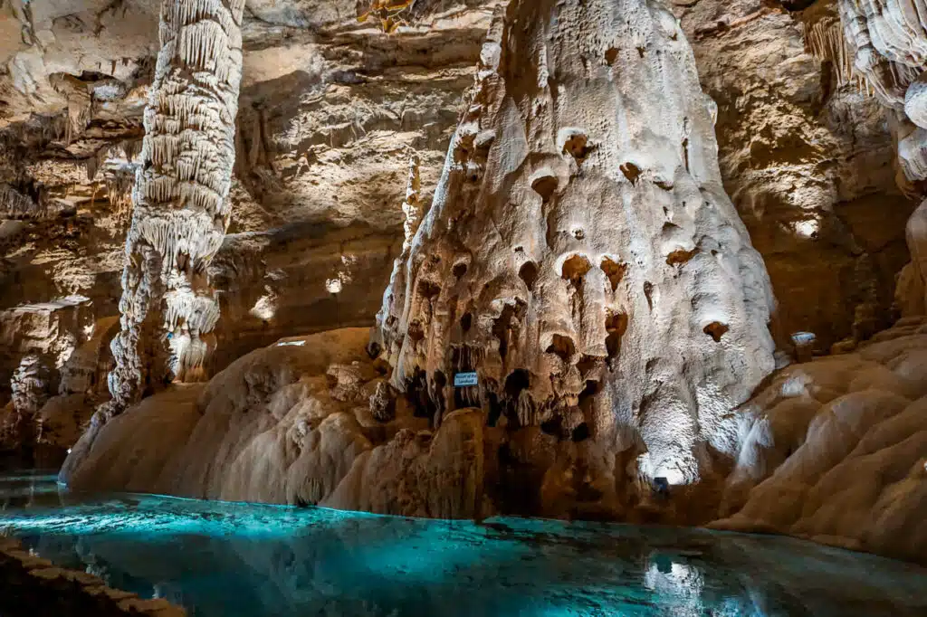 Natural Bridge Caverns —The largest cavern in Texas with a pool of water.