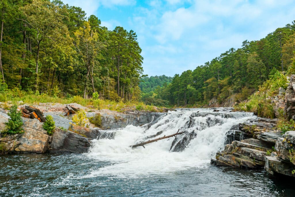 Rapids on the Mountain Fork River in Broken Bow along the Friends Loop Trail. 