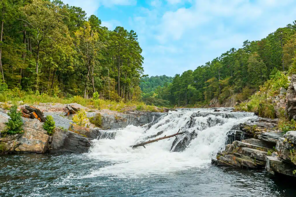 Rapids on the Mountain Fork River in Broken Bow along the Friends Loop Trail. 