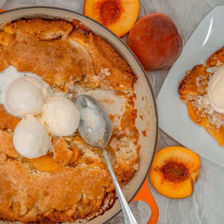 Dutch Oven Peach Cobbler