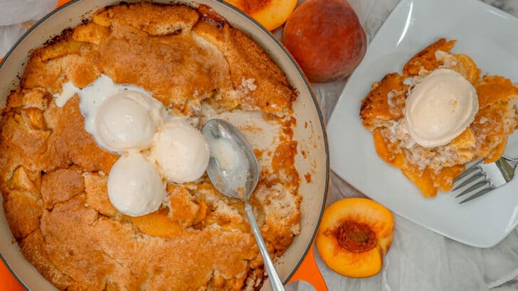 Southern-Style Dutch Oven Peach Cobbler