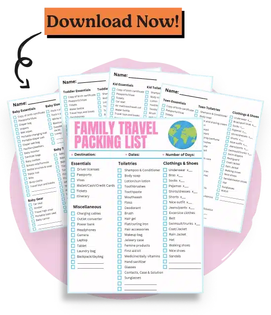 family travel packing list